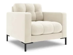Cosmopolitan Design - Poltrona "Bali" em veludo bege claro - 87x92x75cm