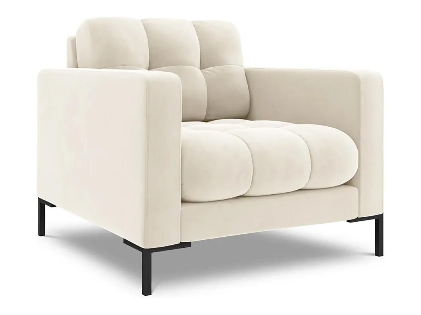 Cosmopolitan Design - Poltrona "Bali" em veludo bege claro - 87x92x75cm