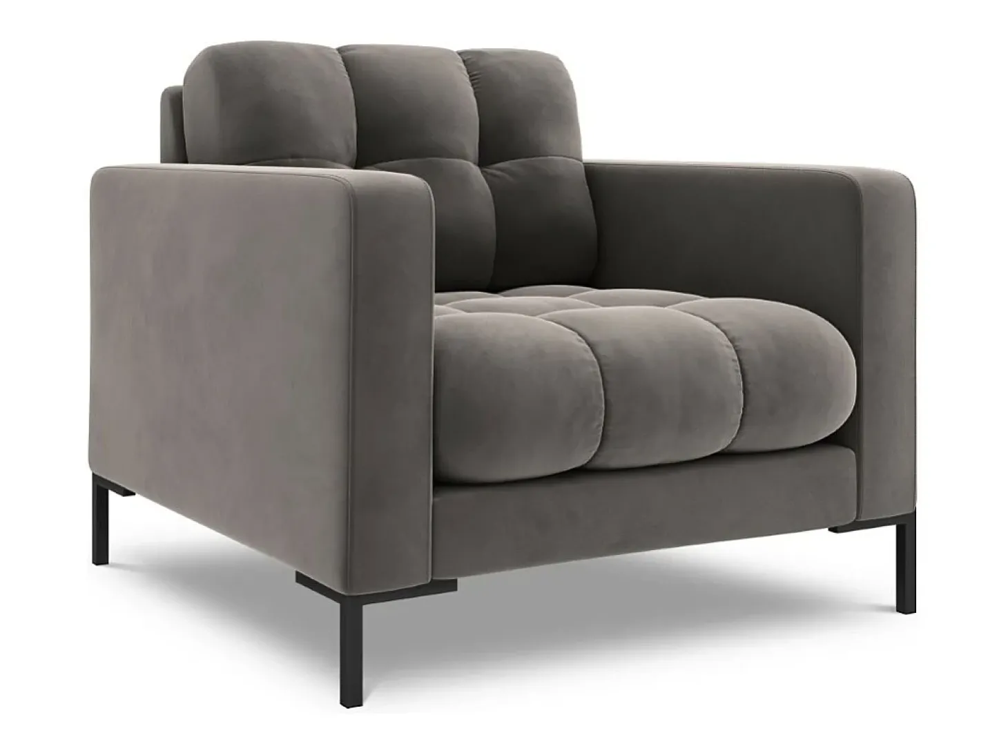 Cosmopolitan Design - Poltrona "Bali" em veludo cinza claro - 87x92x75cm