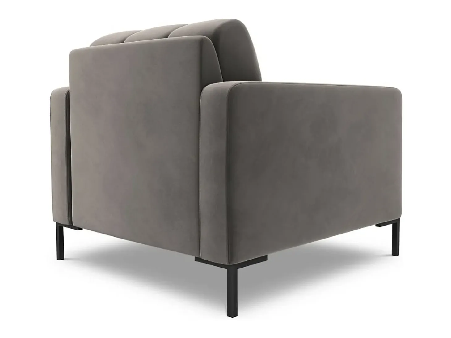 Cosmopolitan Design - Poltrona "Bali" em veludo cinza claro - 87x92x75cm