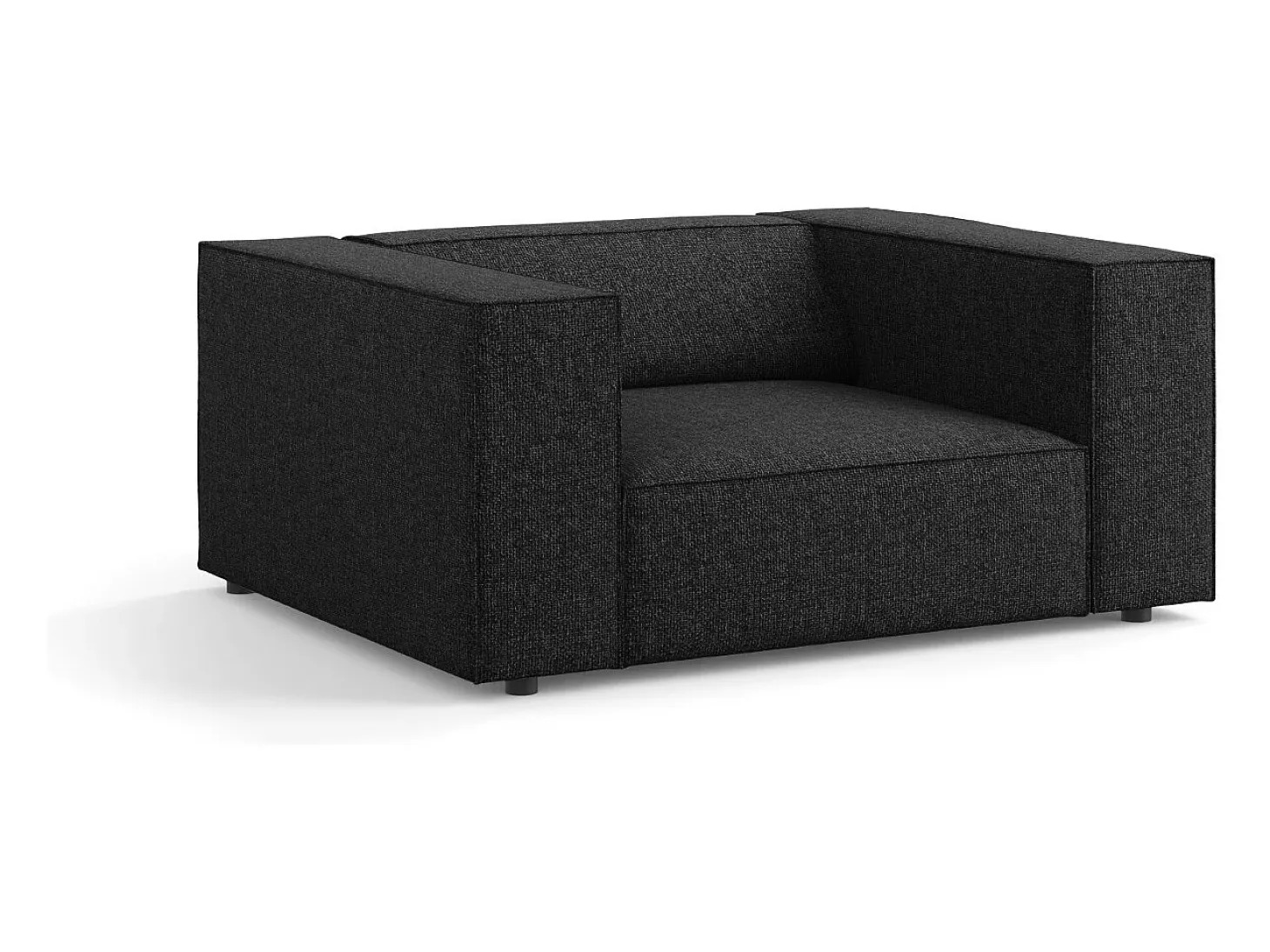 Cosmopolitan Design - Poltrona "Arendal" em tecido chenille preto - 124x102x70cm
