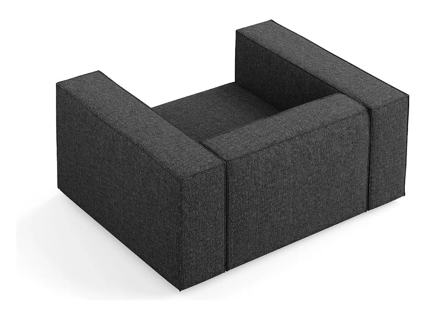 Cosmopolitan Design - Poltrona "Arendal" em tecido chenille preto - 124x102x70cm