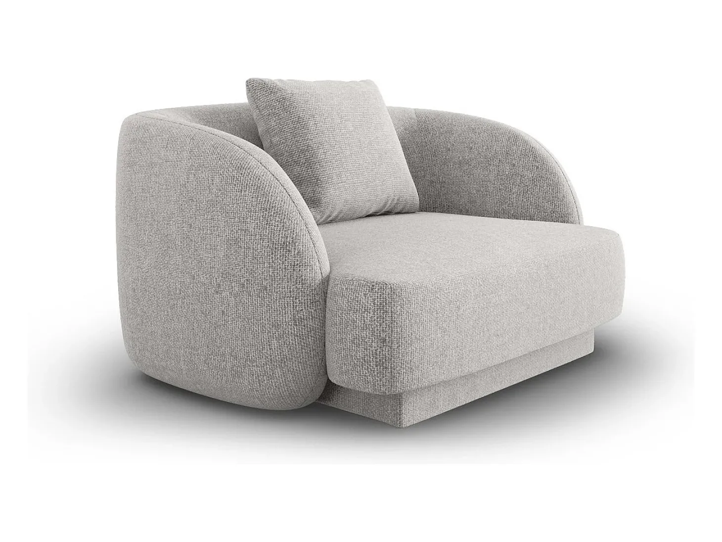 Cosmopolitan Design - Poltrona "Tulum" em tecido chenille cinza claro - 103x90x70cm