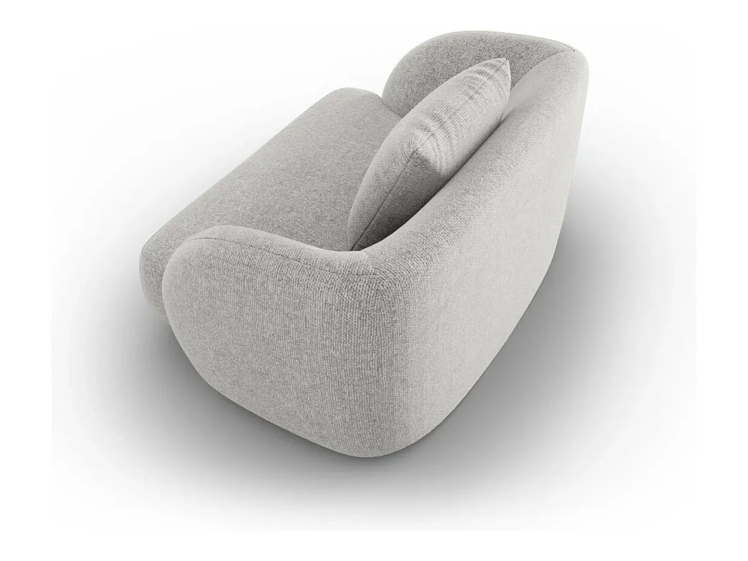 Cosmopolitan Design - Poltrona "Tulum" em tecido chenille cinza claro - 103x90x70cm