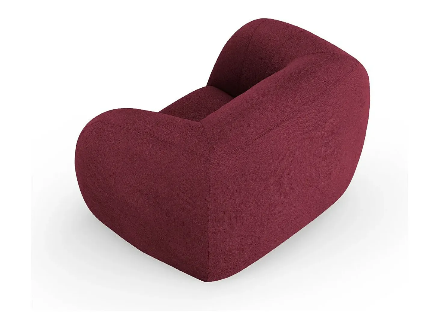 Cosmopolitan Design - Poltrona "Essen" em tecido bouclé bordeaux - 130x95x86cm