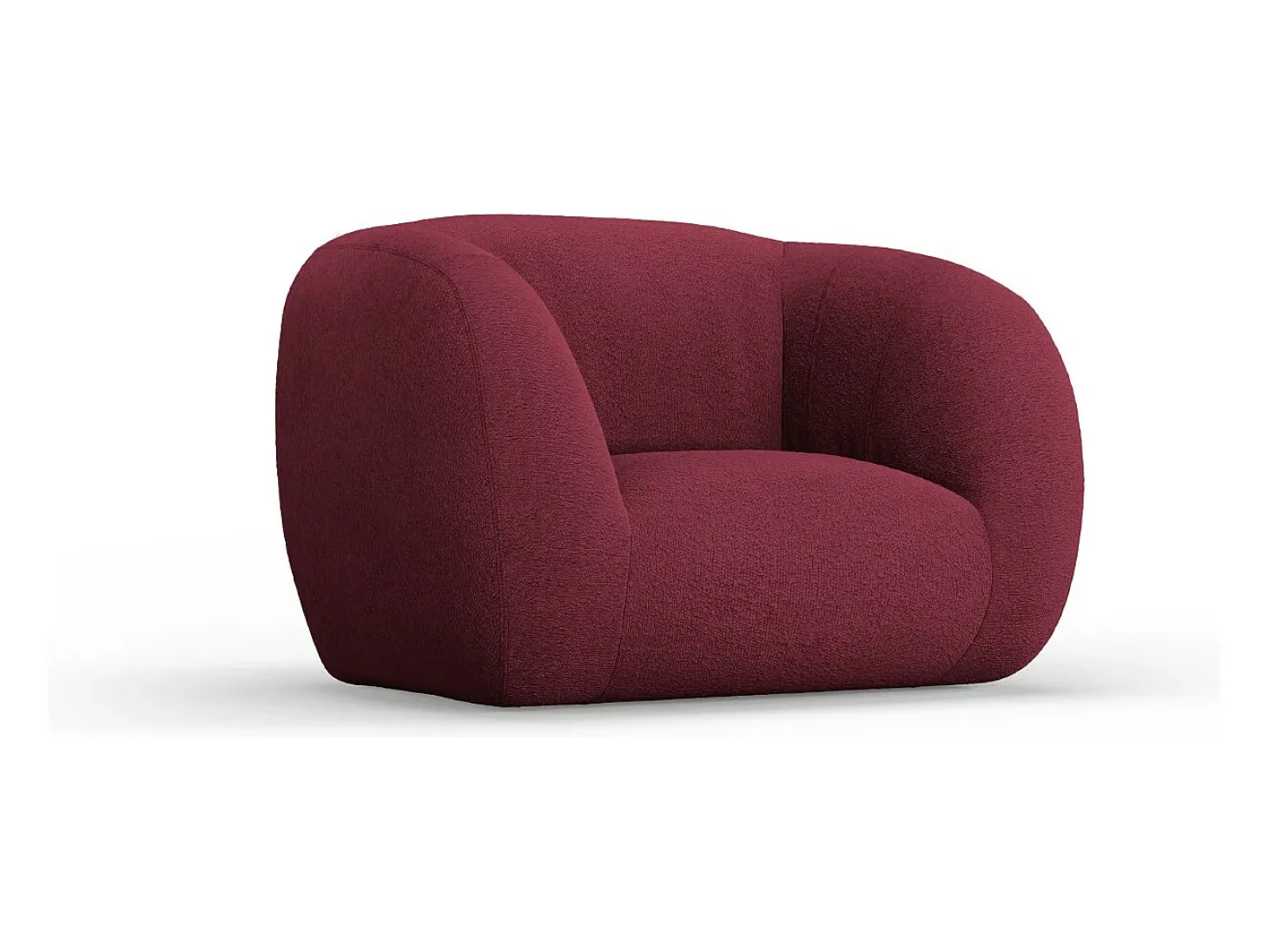 Cosmopolitan Design - Poltrona "Essen" em tecido bouclé bordeaux - 130x95x86cm