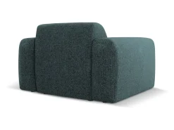 Cosmopolitan Design - Poltrona "Nolio" 2 lugares em tecido chenille petróleo - 105x95x72cm