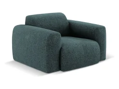 Cosmopolitan Design - Poltrona "Nolio" 2 lugares em tecido chenille petróleo - 105x95x72cm