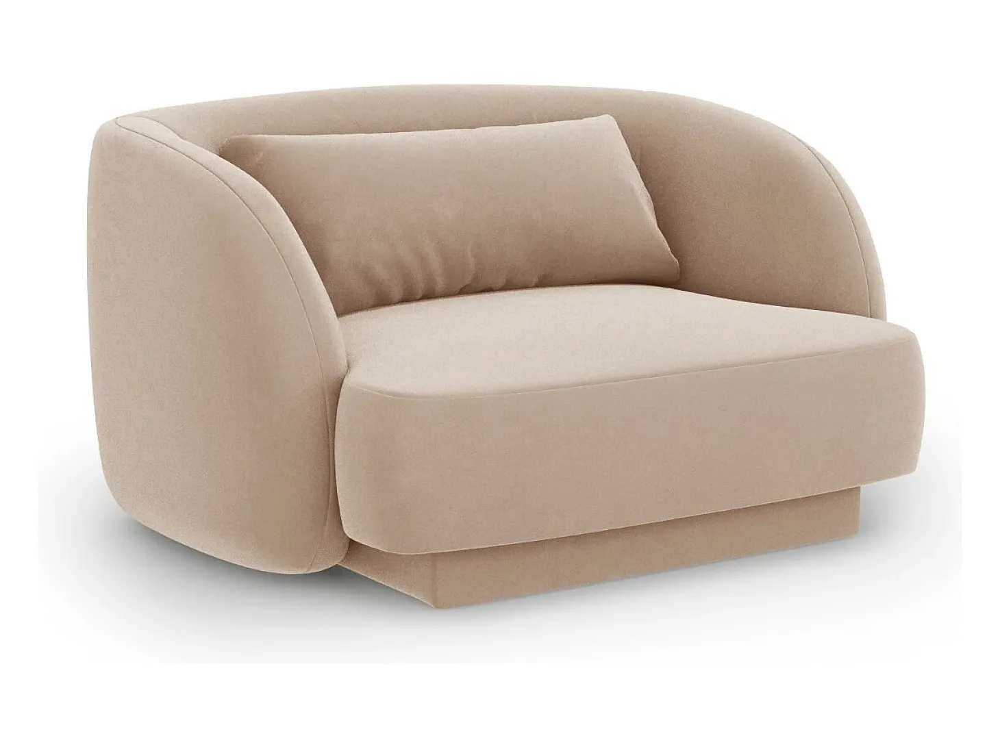 Cosmopolitan Design - Poltrona "Tulum" em veludo bege - 103x90x70cm