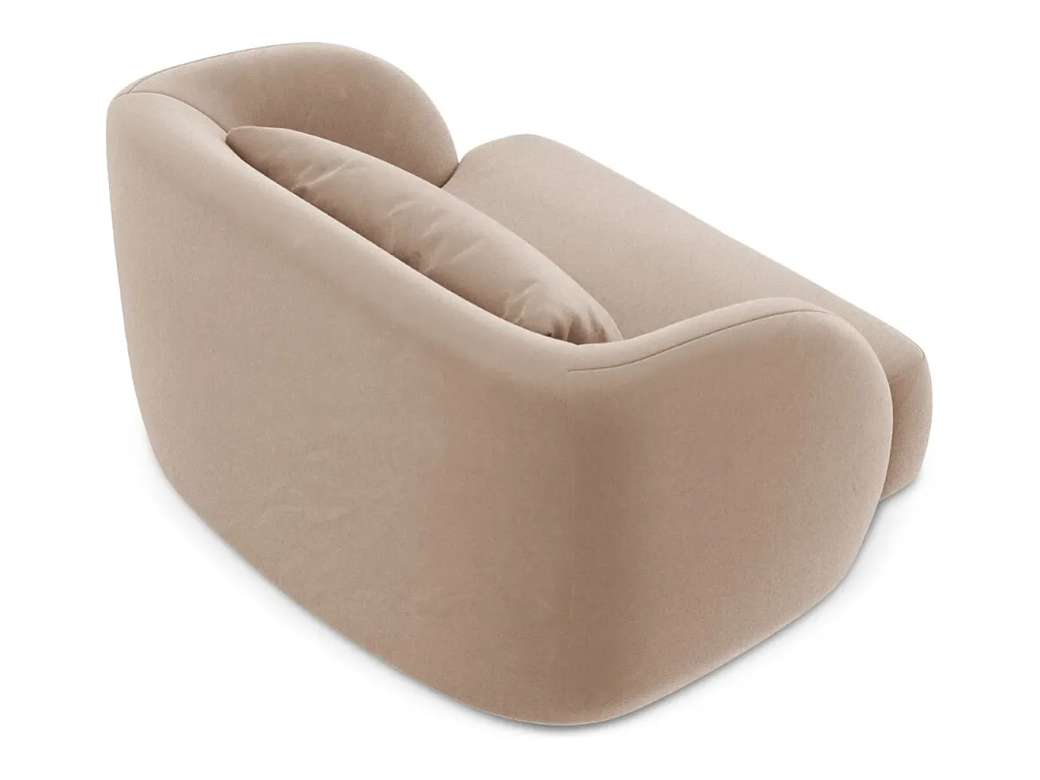 Cosmopolitan Design - Poltrona "Tulum" em veludo bege - 103x90x70cm