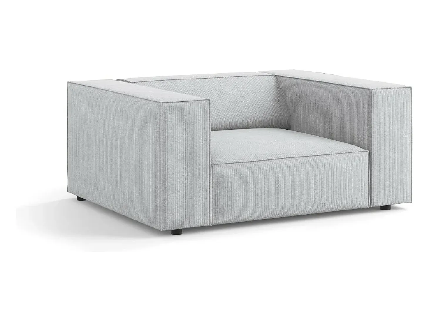 Cosmopolitan Design - Poltrona "Arendal" em tecido chenille com efeito canelado cinza claro - 124x102x70cm