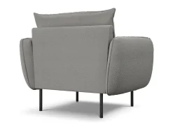 Cosmopolitan Design - Poltrona "Vienna" em tecido bouclé cinza - 97x94x95cm
