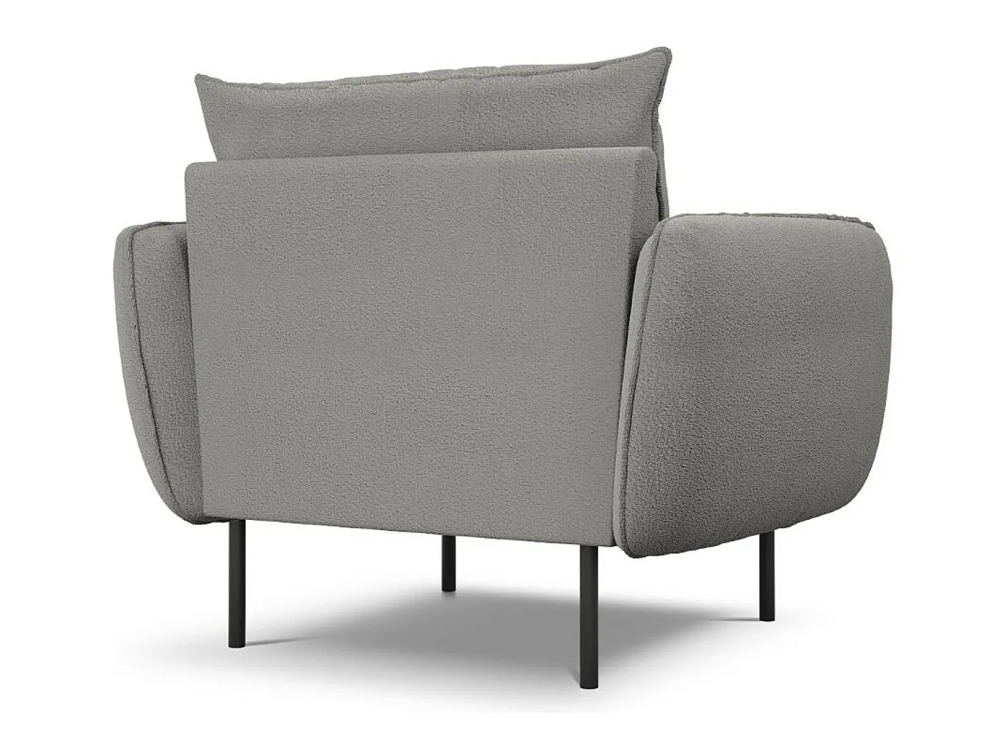 Cosmopolitan Design - Poltrona "Vienna" em tecido bouclé cinza - 97x94x95cm