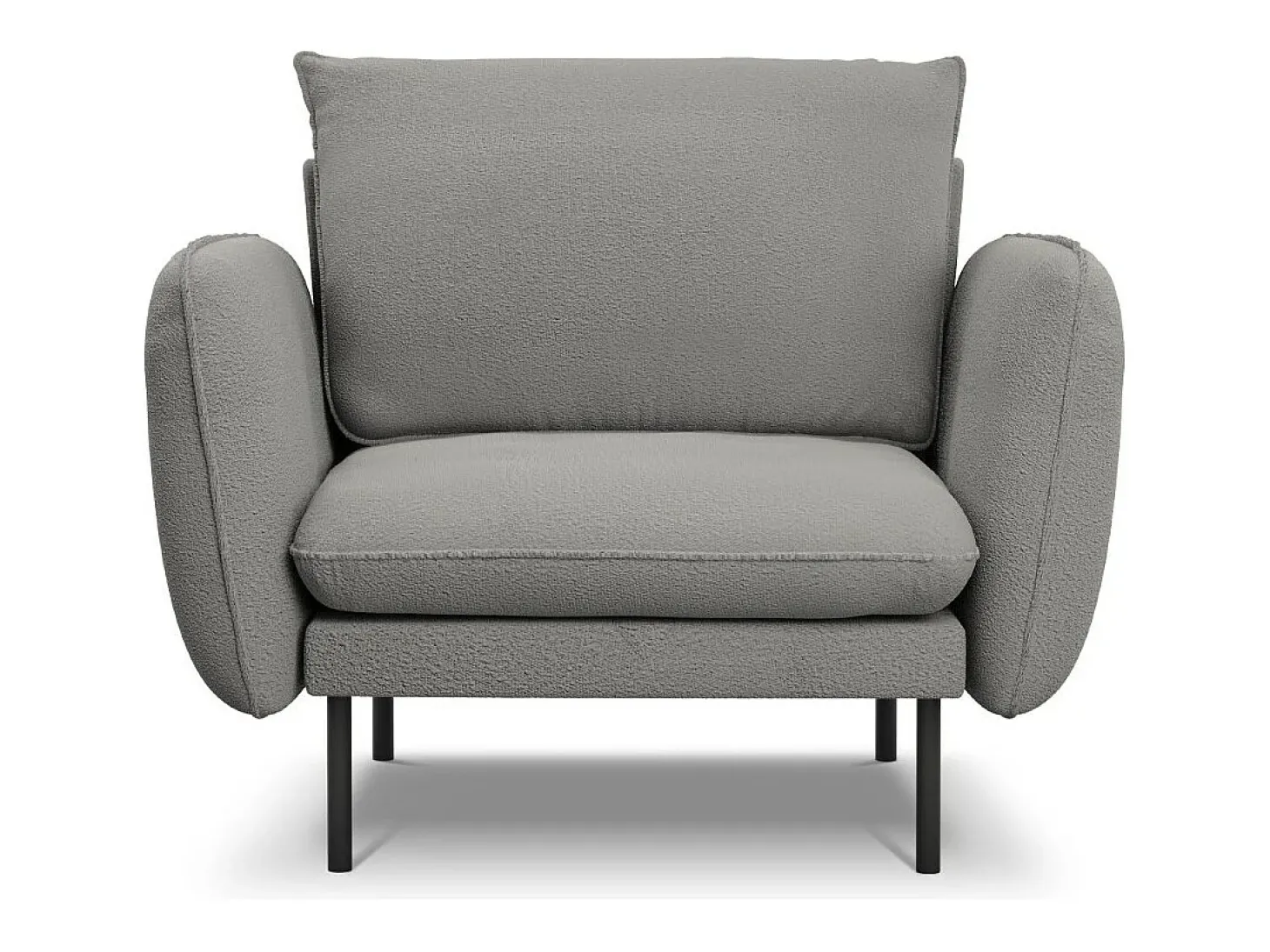 Cosmopolitan Design - Poltrona "Vienna" em tecido bouclé cinza - 97x94x95cm