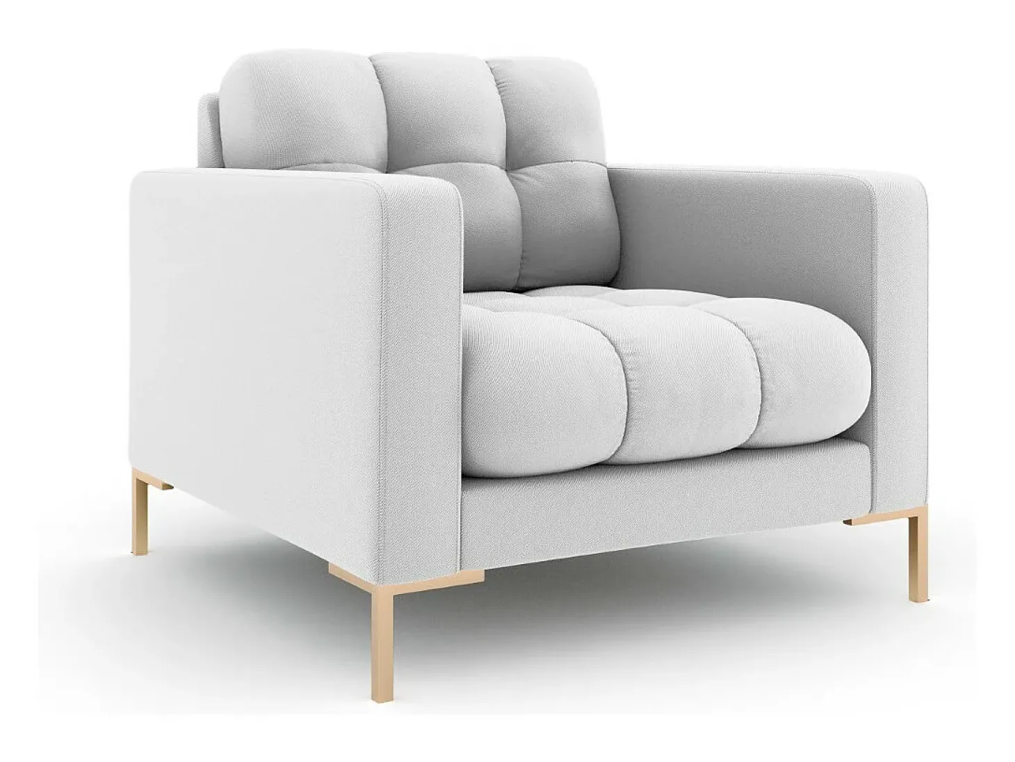 Cosmopolitan Design - Poltrona "Bali" em tecido estrutural cinza claro - 87x92x75cm