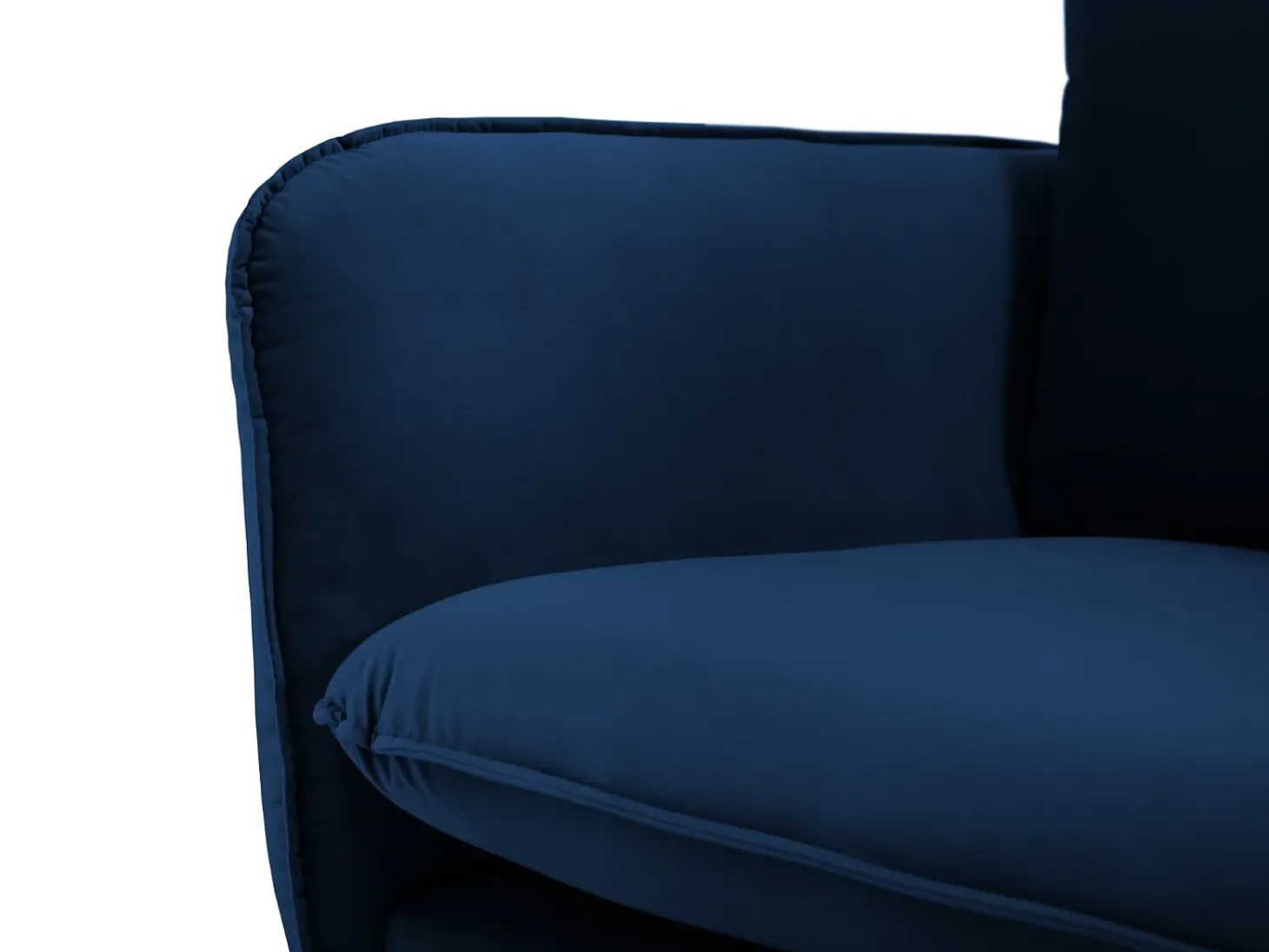 Cosmopolitan Design - Poltrona "Vienna" em veludo azul real - 97x94x95cm