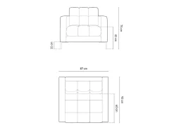 Cosmopolitan Design - Poltrona "Bali" em tecido estrutural tijolo - 87x92x75cm