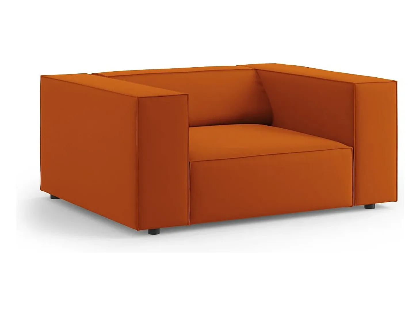 Cosmopolitan Design - Poltrona "Arendal" em veludo terracota - 124x102x70cm