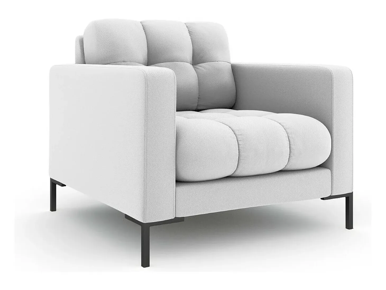 Cosmopolitan Design - Poltrona "Bali" em tecido estrutural cinza claro - 87x92x75cm