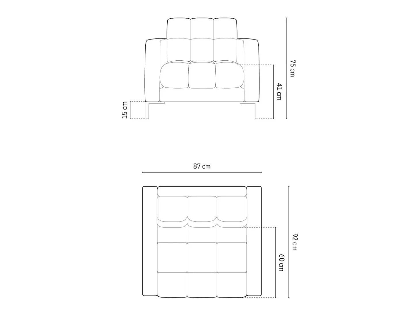 Cosmopolitan Design - Poltrona "Bali" em tecido estrutural cinza claro - 87x92x75cm
