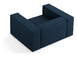 Cosmopolitan Design - Poltrona "Arendal" em tecido chenille com efeito canelado azul real - 124x102x70cm