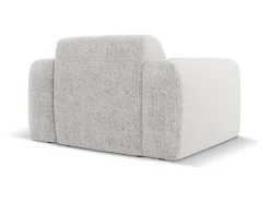 Cosmopolitan Design - Poltrona "Nolio" 2 lugares em tecido chenille cinza claro - 105x95x72cm