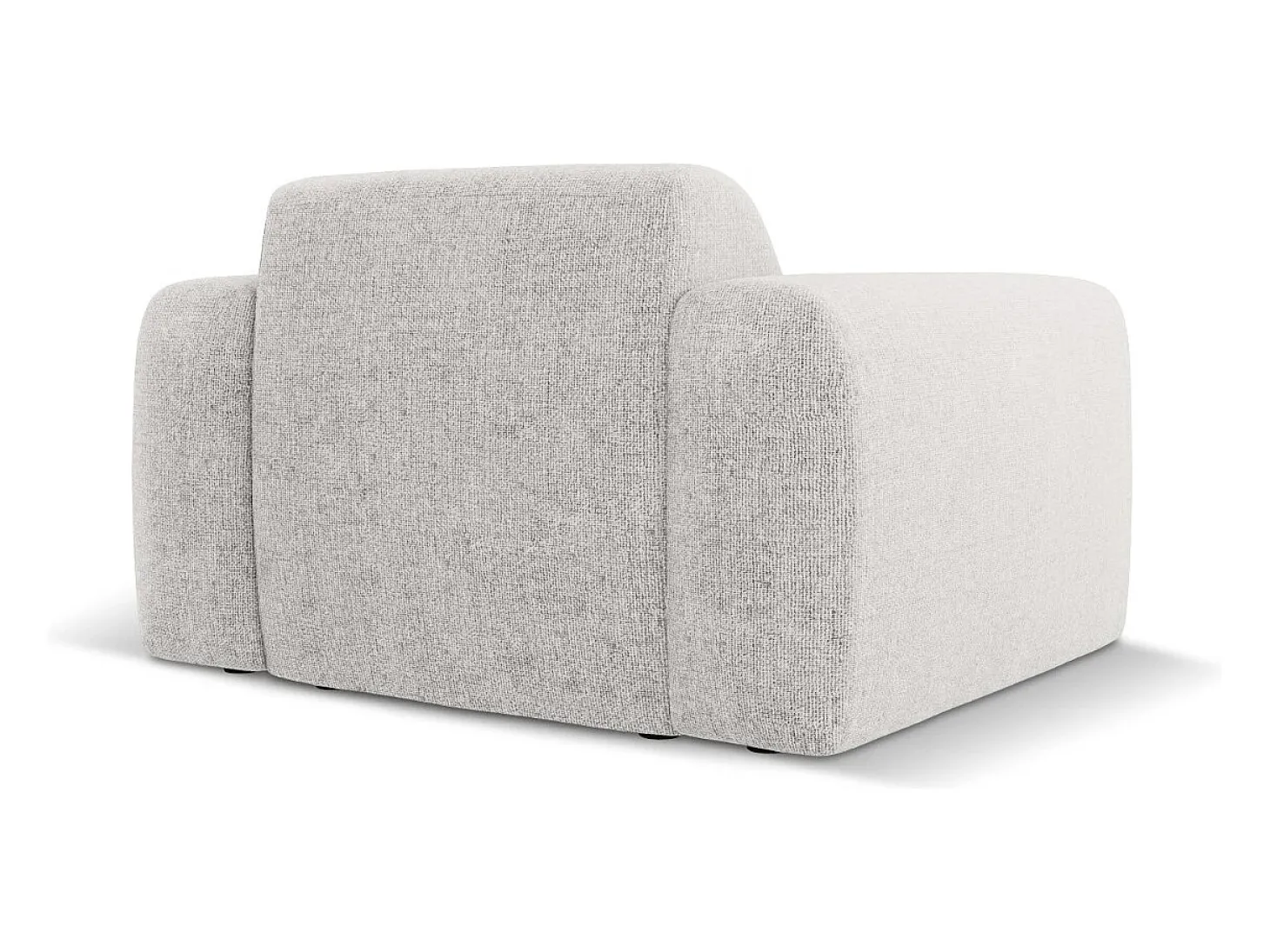 Cosmopolitan Design - Poltrona "Nolio" 2 lugares em tecido chenille cinza claro - 105x95x72cm