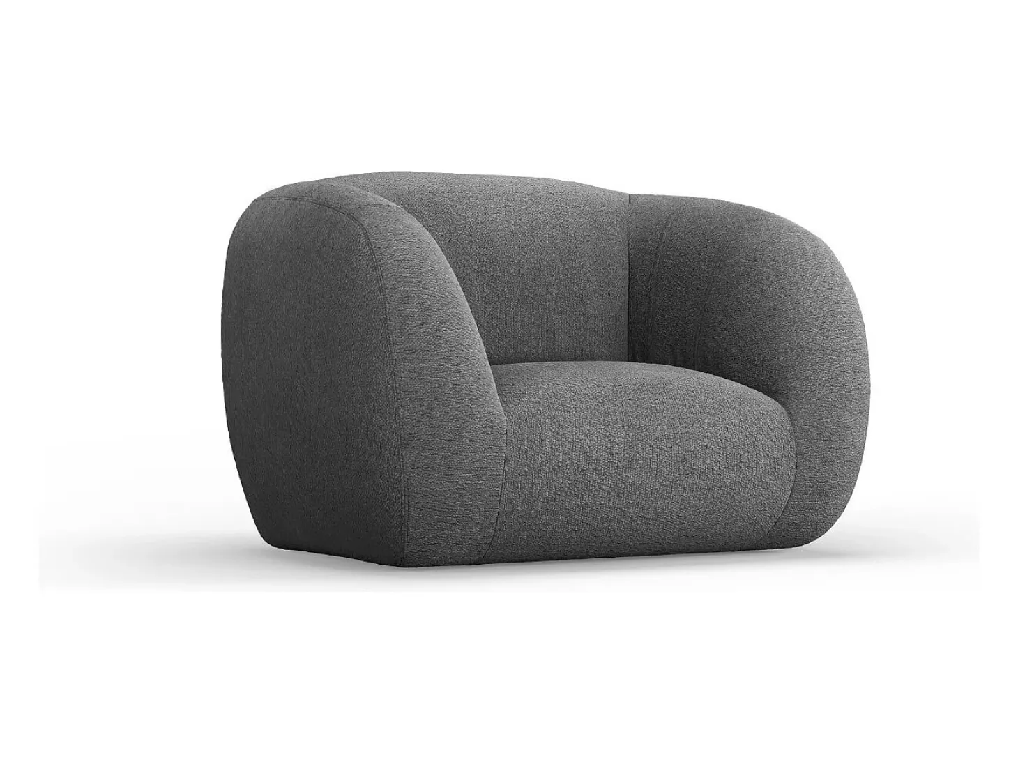 Cosmopolitan Design - Poltrona "Essen" em tecido bouclé cinza escuro - 130x95x86cm