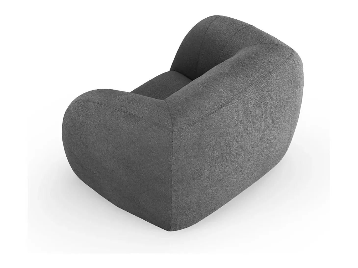Cosmopolitan Design - Poltrona "Essen" em tecido bouclé cinza escuro - 130x95x86cm
