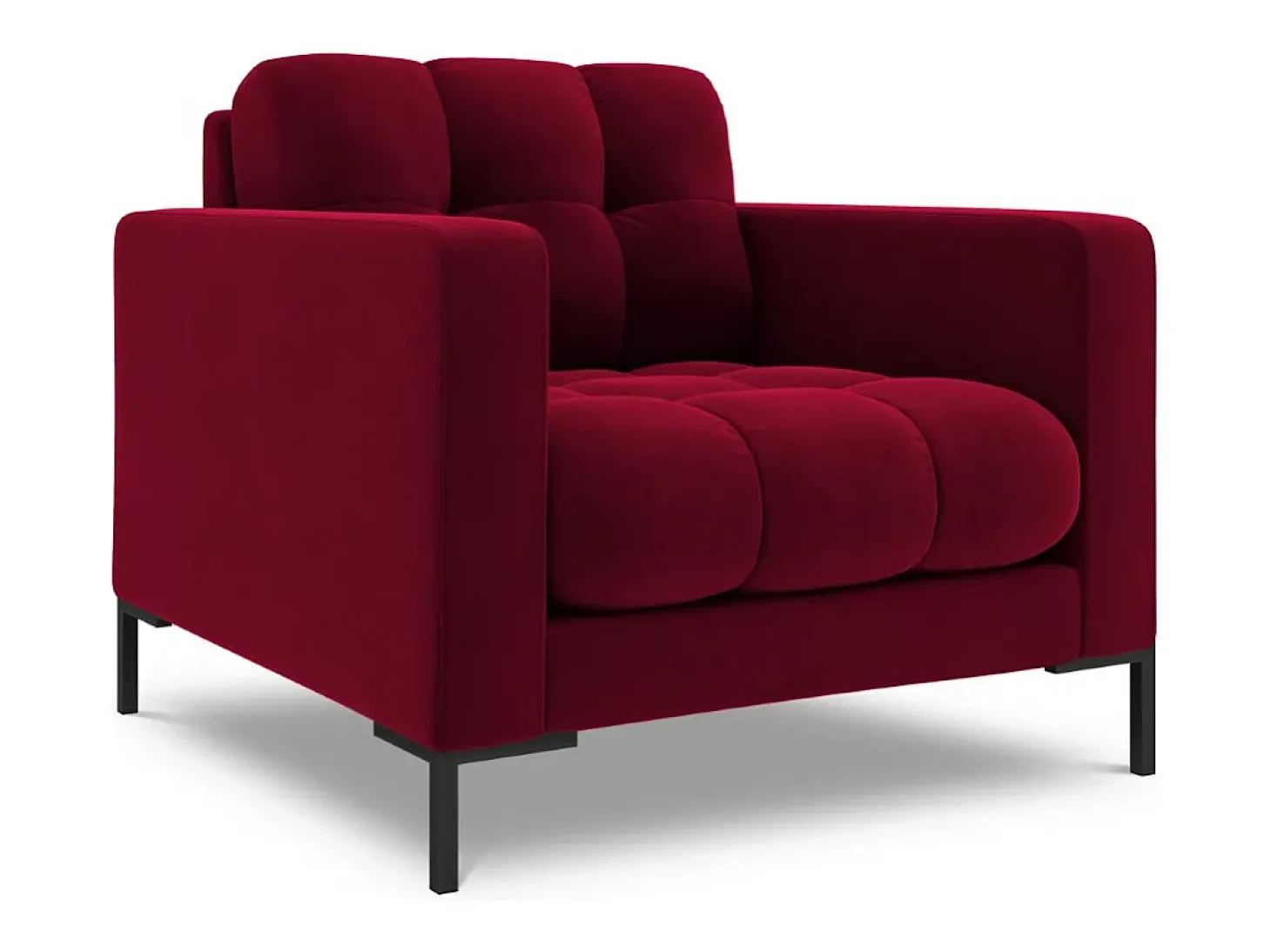 Cosmopolitan Design - Poltrona "Bali" em veludo vermelho - 87x92x75cm