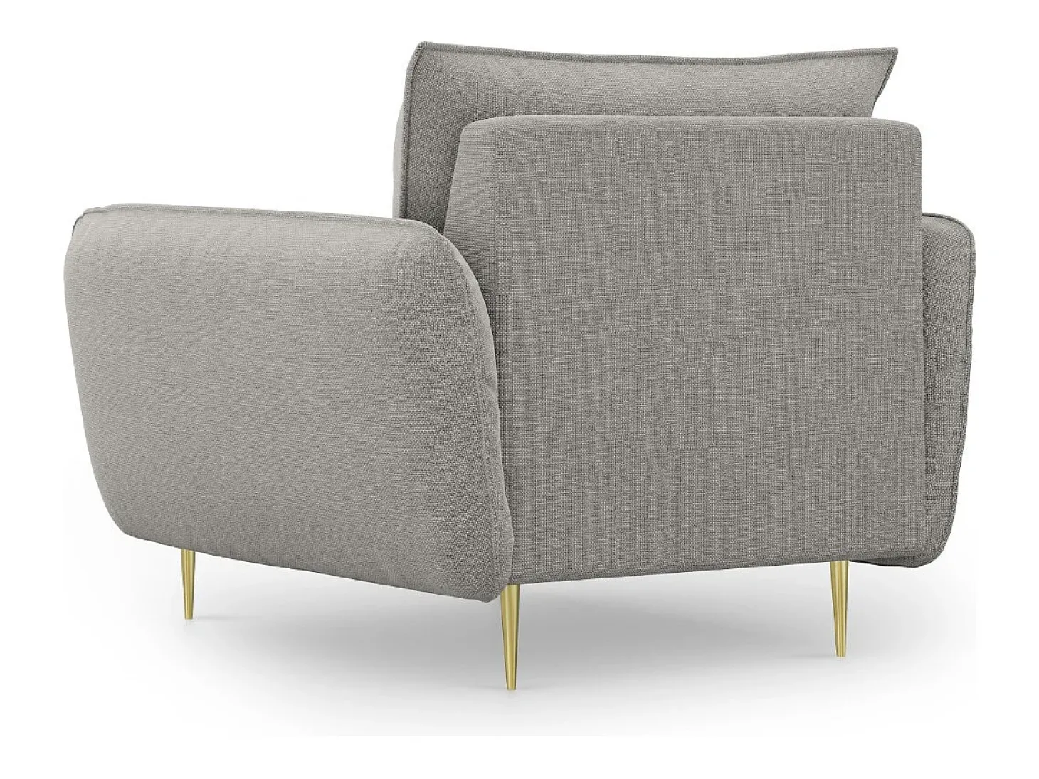 Cosmopolitan Design - Poltrona "Vienna" em tecido estrutural cinza claro - 97x94x95cm