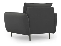 Cosmopolitan Design - Poltrona "Vienna" em tecido estrutural cinza escuro - 97x94x95cm
