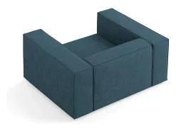 Cosmopolitan Design - Poltrona "Arendal" em tecido chenille com efeito canelado azul marinho - 124x102x70cm