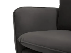 Cosmopolitan Design - Poltrona "Vienna" em veludo cinza escuro - 97x94x95cm