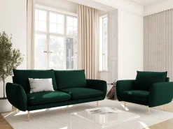 Cosmopolitan Design - Poltrona "Vienna" em veludo verde garrafa - 97x94x95cm
