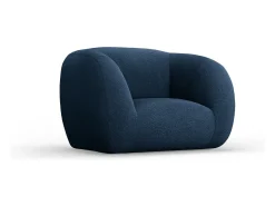Cosmopolitan Design - Poltrona "Essen" em tecido bouclé azul escuro - 130x95x86cm