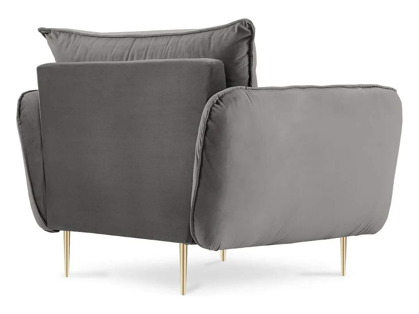 Cosmopolitan Design - Poltrona "Vienna" em veludo cinza claro - 97x94x95cm