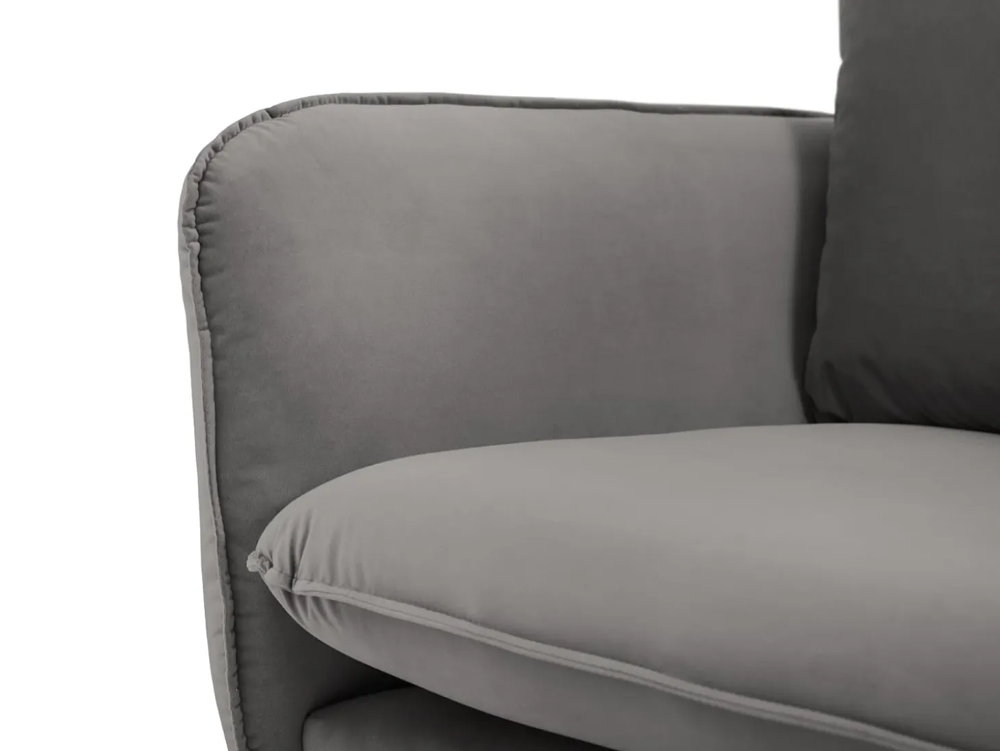 Cosmopolitan Design - Poltrona "Vienna" em veludo cinza claro - 97x94x95cm