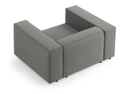 Cosmopolitan Design - Poltrona "Arendal" em veludo cimento - 124x102x70cm