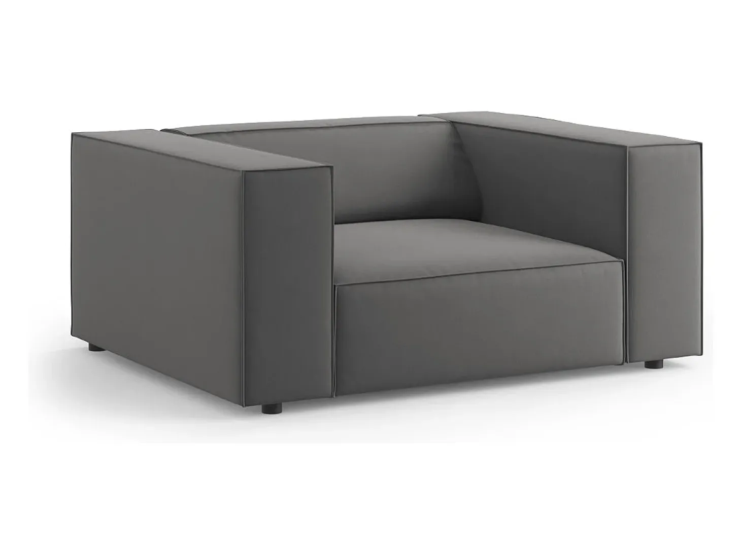 Cosmopolitan Design - Poltrona "Arendal" em veludo cimento - 124x102x70cm