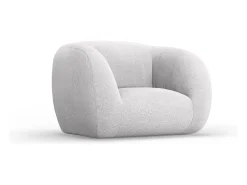Cosmopolitan Design - Poltrona "Essen" em tecido bouclé cinza claro - 130x95x86cm