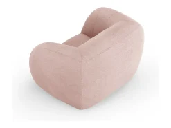 Cosmopolitan Design - Poltrona "Essen" em tecido bouclé rosa pálido - 130x95x86cm