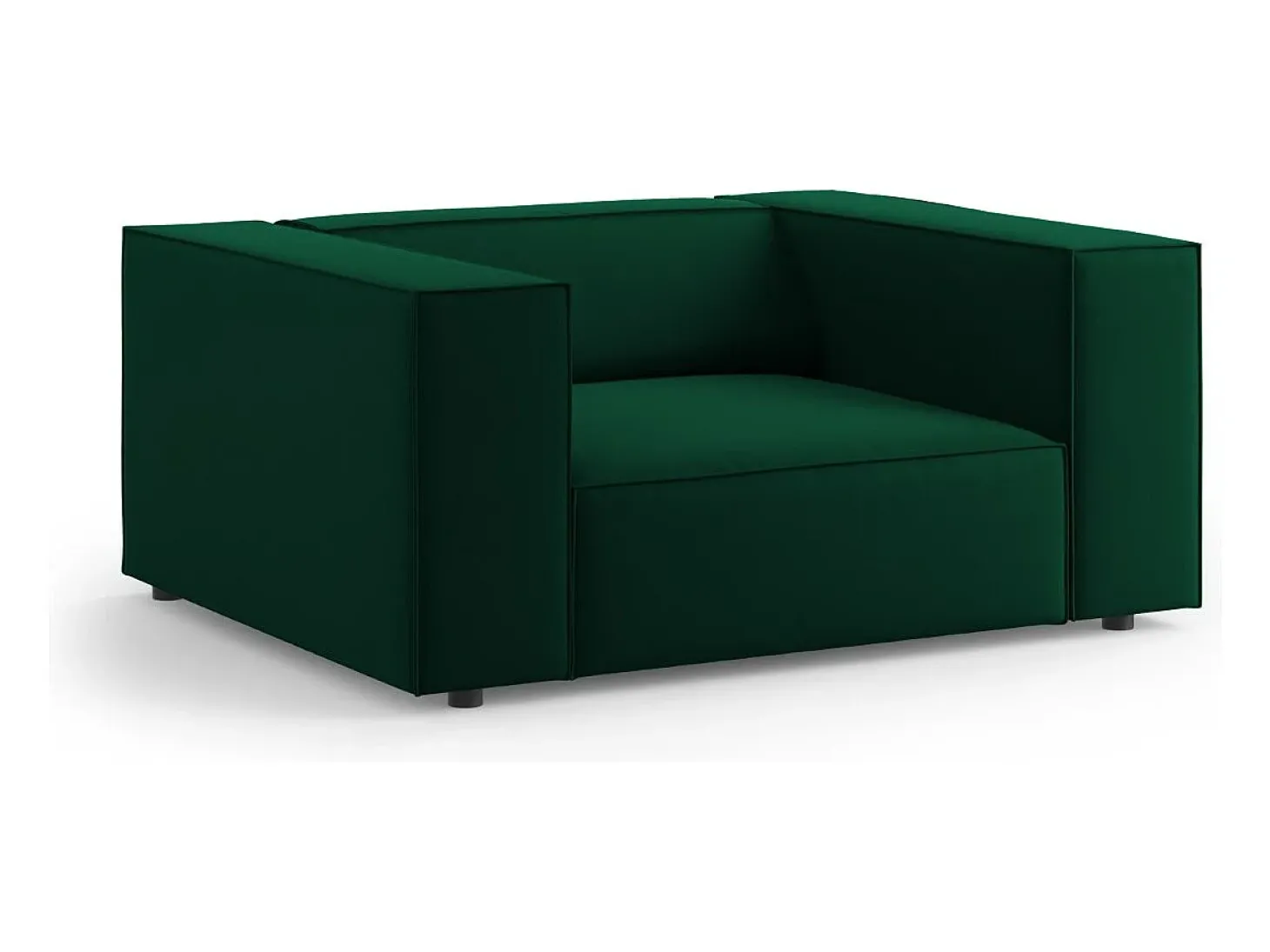 Cosmopolitan Design - Poltrona "Arendal" em veludo verde garrafa - 124x102x70cm