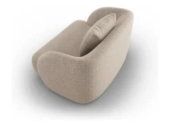 Cosmopolitan Design - Poltrona "Tulum" em tecido chenille bege - 103x90x70cm