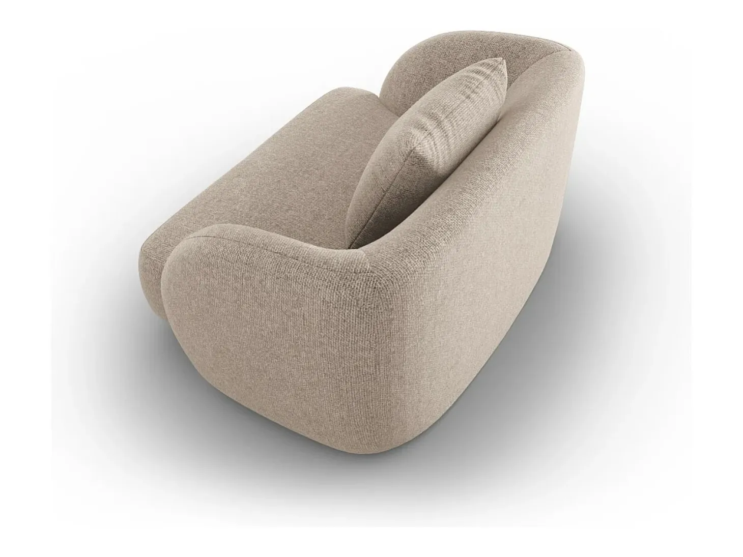 Cosmopolitan Design - Poltrona "Tulum" em tecido chenille bege - 103x90x70cm