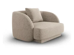 Cosmopolitan Design - Poltrona "Tulum" em tecido chenille bege - 103x90x70cm