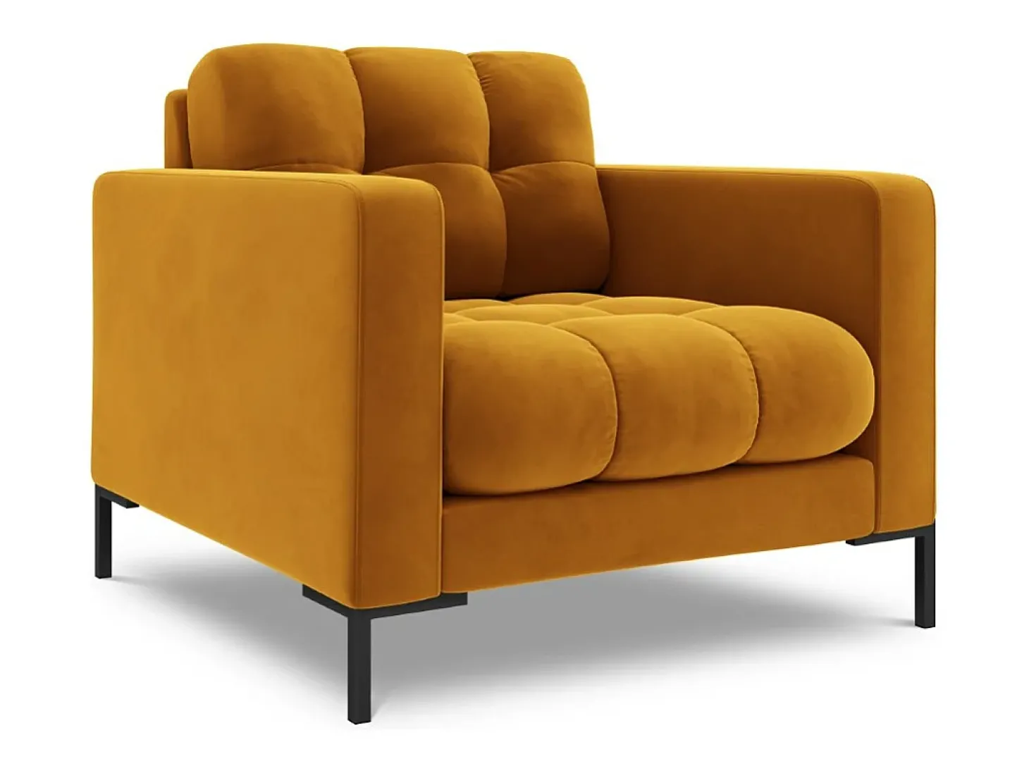 Cosmopolitan Design - Poltrona "Bali" em veludo amarelo - 87x92x75cm