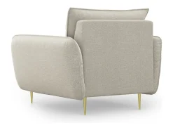 Cosmopolitan Design - Poltrona "Vienna" em tecido estrutural bege claro - 97x94x95cm
