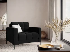 Cosmopolitan Design - Poltrona "Bali" em veludo preto - 87x92x75cm