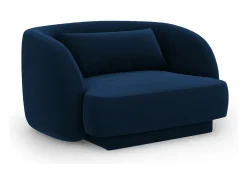 Cosmopolitan Design - Poltrona "Tulum" em veludo azul real - 103x90x70cm